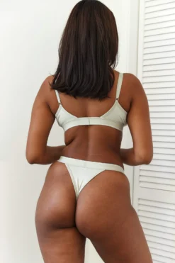 Lounge Underwear Bamboo Minimal Triangle Bra (Set) - Olive 7 Lounge Underwear Bamboo Minimal Triangle Bra (Set) - Olive