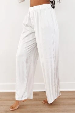 Lounge Underwear Schlaf Striped Satin Pyjama Trousers - Pearl 8 Lounge Underwear Schlaf Striped Satin Pyjama Trousers - Pearl