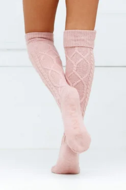 Lounge Underwear Outlet Outlet Knee-High Cosy Knitted Socks - Pink