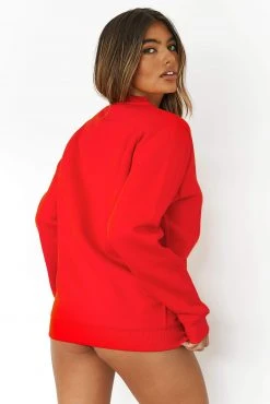 Lounge Underwear Outlet Crew Neck Jumper - Red