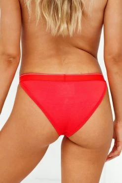 Lounge Underwear Outlet Bamboo Minimal Triangle Briefs - Red
