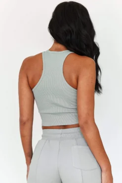 Lounge Underwear Comfy Cosy Racerback Top - Sage Tops Und Hoodys