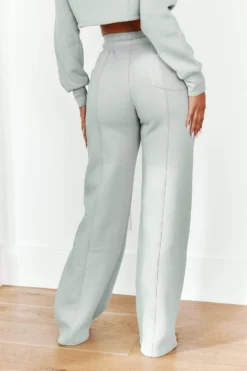 Lounge Underwear Comfy Cosy Wide Leg Joggers - Sage