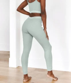 Lounge Underwear Soft Chic Ribbed Leggings - Sage Leggings Sets
