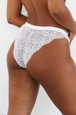 Lounge Underwear String Und Slip Sustainable Silk Balcony Briefs - White