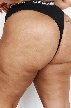 Lounge Underwear Bamboo Basic Thong - Black String Und Slip 6 Lounge Underwear Bamboo Basic Thong - Black String Und Slip