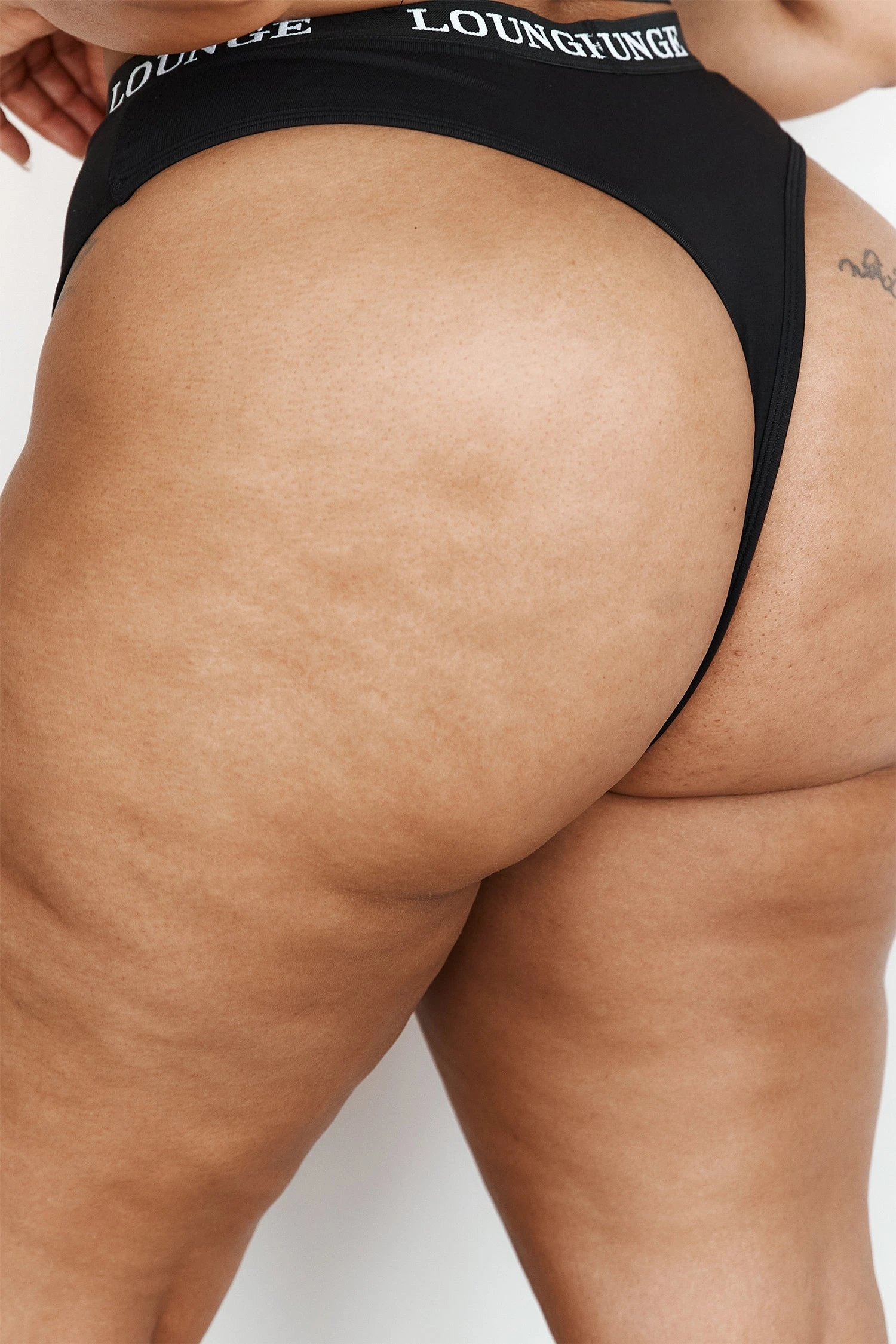 3-BlackBambooBasicThong-Leslie.jpg Lounge Underwear Bamboo Basic Thong - Black String Und Slip