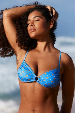 Lounge Underwear Neuheiten Floral Bikini Top - Blue
