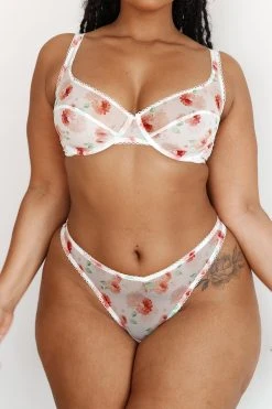Lounge Underwear Floral Mesh Balcony Bra (Set) - White Bügel-BH Sets 9 Lounge Underwear Floral Mesh Balcony Bra (Set) - White Bügel-BH Sets