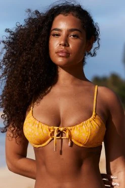 Lounge Underwear Floral Bikini Top - Yellow