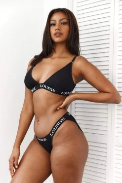 Lounge Underwear Bamboo Triangle Bra (Set) - All Black BH Ohne Bügel Sets