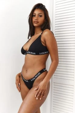 Lounge Underwear Bamboo Triangle Bra (Set) - All Black BH Ohne Bügel Sets