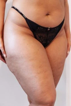 Lounge Underwear Sustainable Charmed Balcony Thong - Black