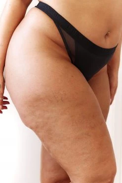 Lounge Underwear String Und Slip Contour Mesh Thong - Black