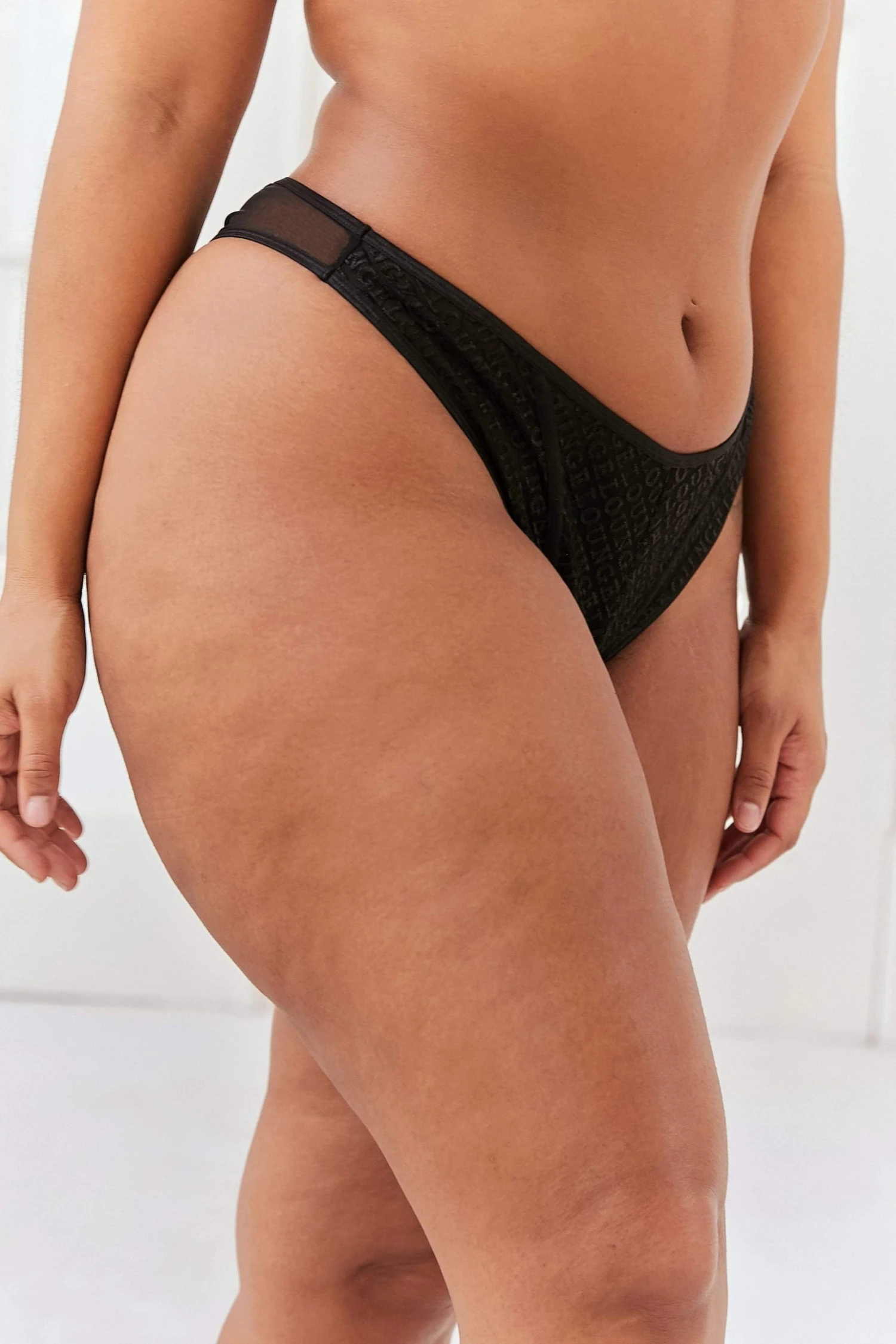 3BlackIconBalconyThong-Leslie.jpg Lounge Underwear Outlet Icon Balcony Thong - Black Outlet