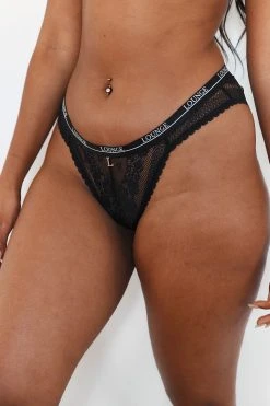 Lounge Underwear String Und Slip Liberty Balcony Briefs - Black