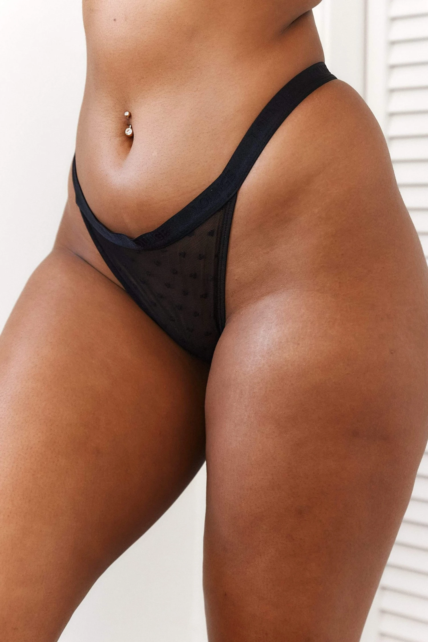 3BlackLoveHeartMeshThong-Nayeli.jpg Lounge Underwear Love Heart Mesh Triangle Thong - Black String Und Slip