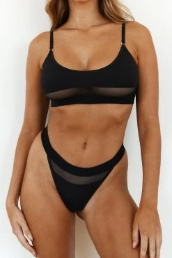 Lounge Underwear Mesh Bra (Set) - Black
