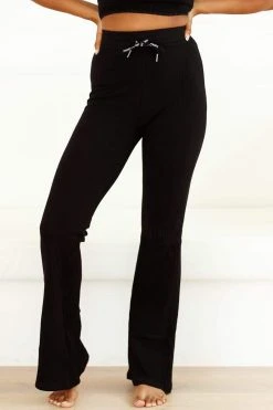 Lounge Underwear Outlet Ribbed Crop Top (Set) - Black 4 Lounge Underwear Outlet Ribbed Crop Top (Set) - Black