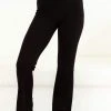 Lounge Underwear Outlet Ribbed Flared Trousers (Set) - Black