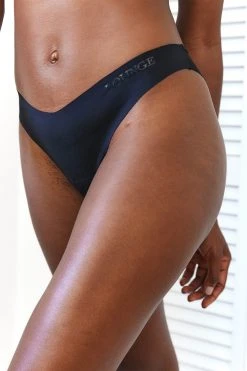 Lounge Underwear String Und Slip Seamless Mesh Cheeky Briefs - Black