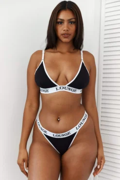 Lounge Underwear BH Ohne Bügel Sets Bamboo Triangle Bra (Set) - Black & White