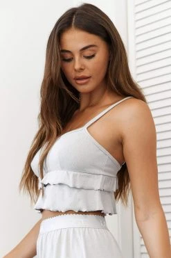 Lounge Underwear Frill Pyjama Cami Top - Frost Bestsellers
