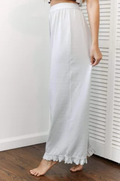 Lounge Underwear Frill Pyjama Trousers - Frost