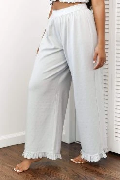 Lounge Underwear Frill Pyjama Trousers - Frost