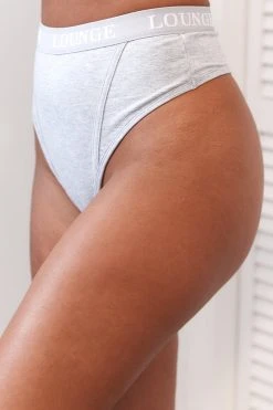 Lounge Underwear String Und Slip Bamboo Basic Thong - Grey