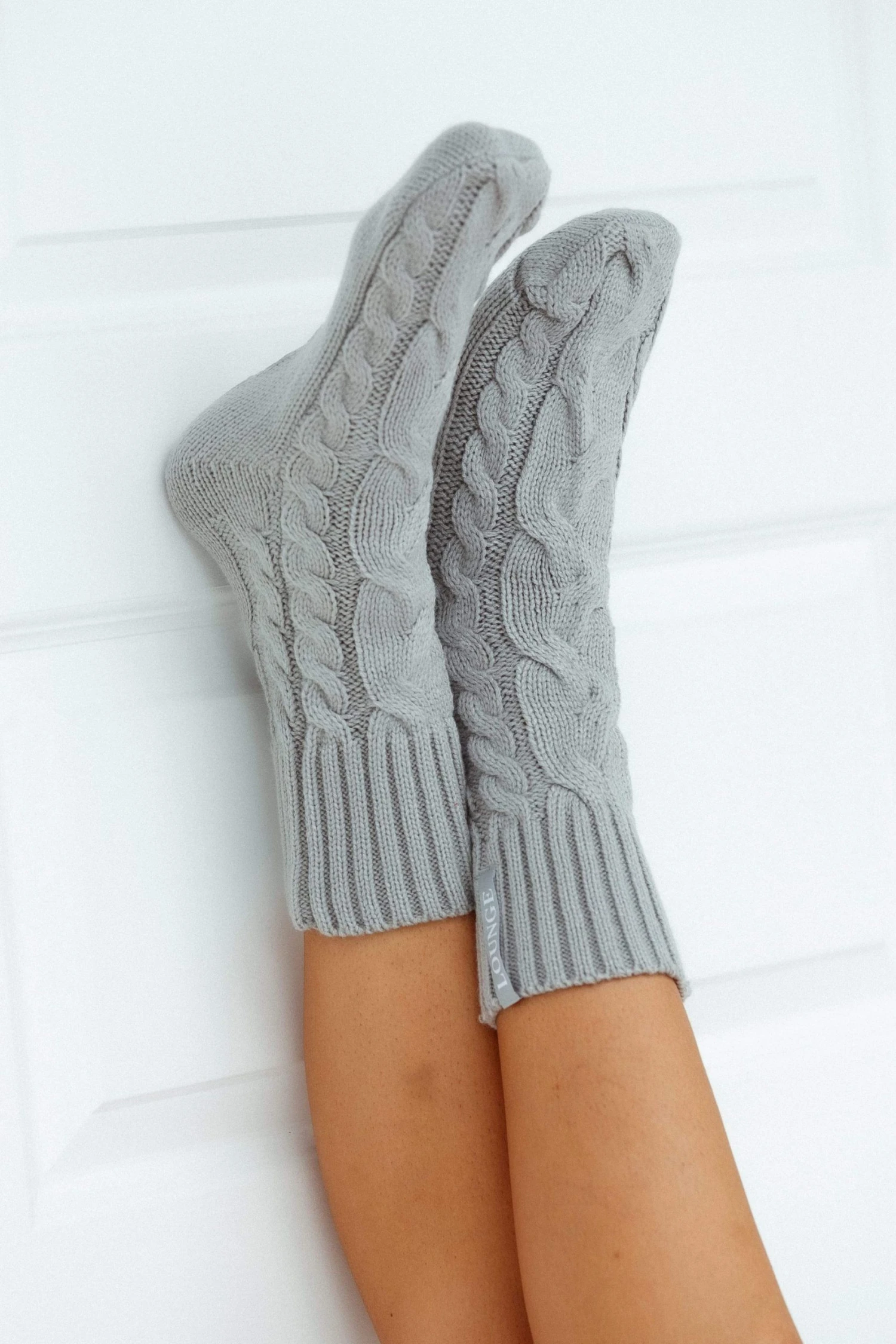 3GreyKnittedSocks-Mollie_S-M.jpg Lounge Underwear Schlaf Cosy Knitted Socks - Grey