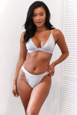 Lounge Underwear Bamboo Minimal Triangle Bra (Set) - Grey BH Ohne Bügel Sets