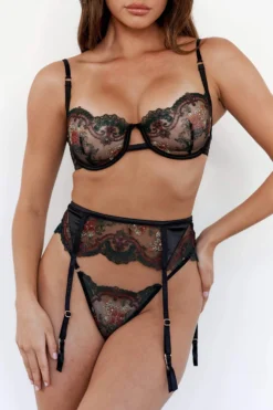 Lounge Underwear Lace Jasmine Intimates Bra (Set) - Black