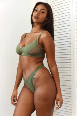 Lounge Underwear Contour Mesh Bra (Set) - Khaki BH Ohne Bügel Sets