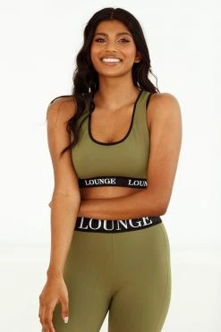 Lounge Underwear Reborn Bralette (Set) - Khaki Leggings Sets