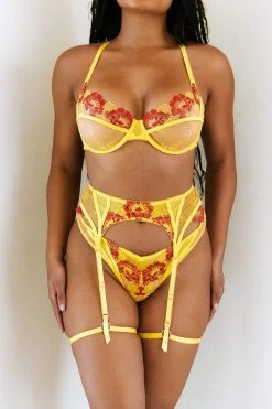 Lounge Underwear Leah Intimates Bra (Set) - Yellow Lace