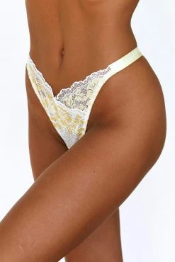 Lounge Underwear Outlet Outlet Luxe Balcony Thong - Lemon