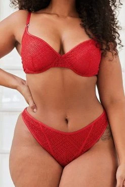 Lounge Underwear Outlet Outlet Icon Balcony Bra (Set) - Maroon