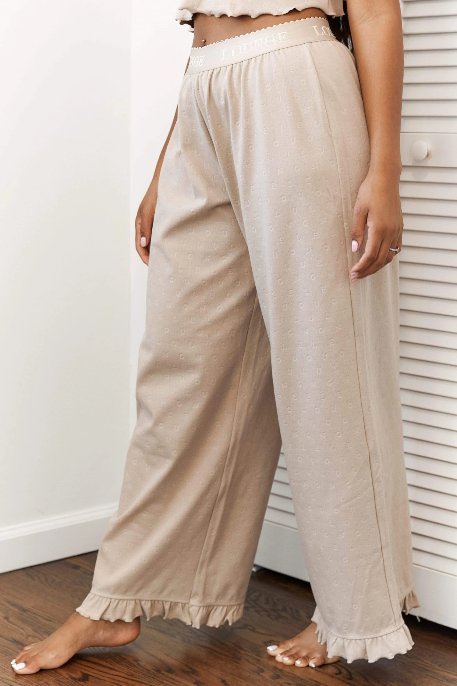 3MinkFrillPyjamasTrousers-Nayeli.jpg Lounge Underwear Frill Pyjama Trousers - Mink
