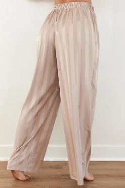 Lounge Underwear Bestsellers Striped Satin Pyjama Trousers - Mink