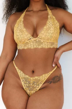 Lounge Underwear BH Ohne Bügel Sets Lace Triangle Bra (Set) - Mustard 5 Lounge Underwear BH Ohne Bügel Sets Lace Triangle Bra (Set) - Mustard