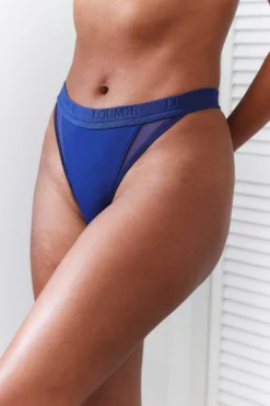 Lounge Underwear Contour Mesh Thong - Navy