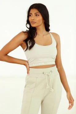 Lounge Underwear Outlet Two Piece Bralette & Cropped Jumper - Olive Outlet