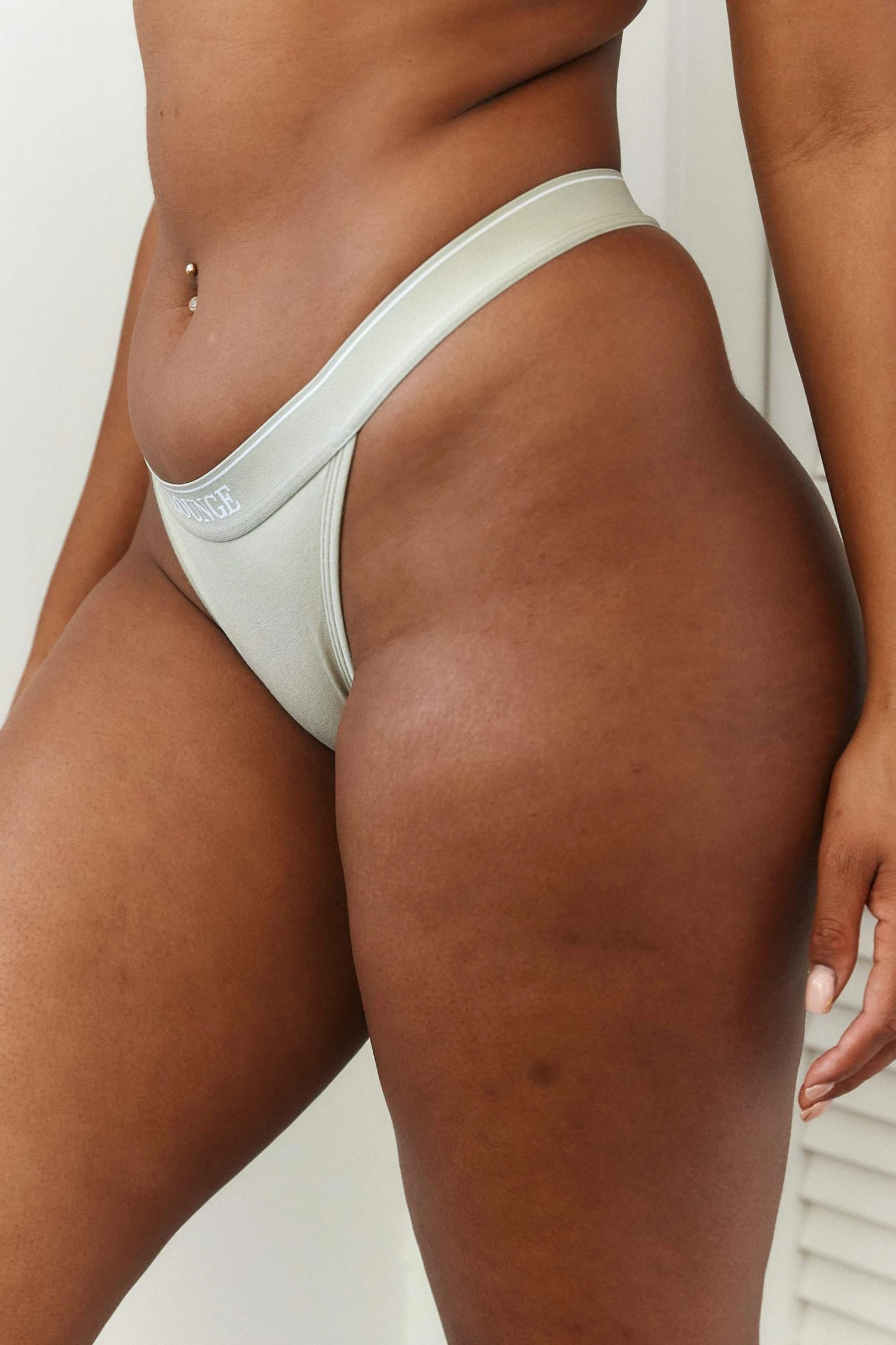 3OliveMinimalTriangleThong-Nayeli.jpg Lounge Underwear String Und Slip Bamboo Minimal Triangle Thong - Olive