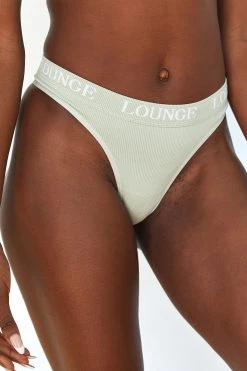 Lounge Underwear String Und Slip Seamless Thong - Olive