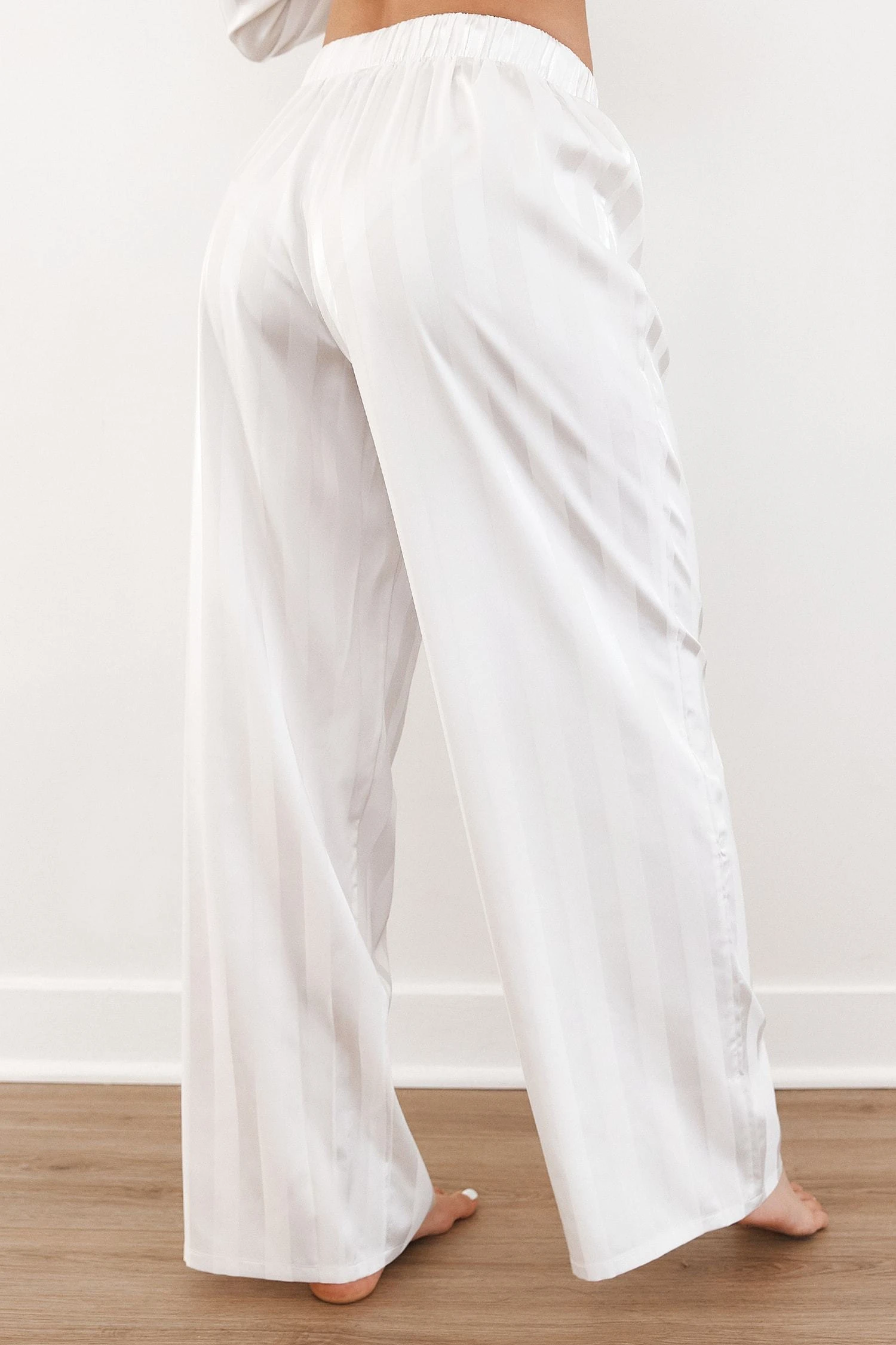 3PearlStripedSatinPyjamaTrousers-Danielle.jpg Lounge Underwear Schlaf Striped Satin Pyjama Trousers - Pearl