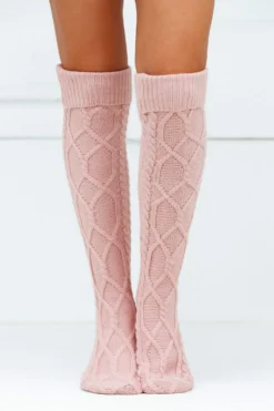 Lounge Underwear Outlet Outlet Knee-High Cosy Knitted Socks - Pink 4 Lounge Underwear Outlet Outlet Knee-High Cosy Knitted Socks - Pink