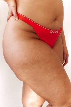 Lounge Underwear Outlet Bamboo Minimal Triangle Thong - Red