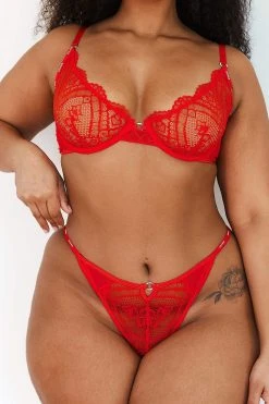 Lounge Underwear Bügel-BH Sets Sustainable Charmed Balcony Bra (Set) - Red