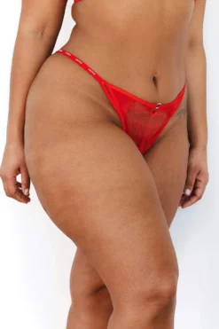 Lounge Underwear String Und Slip Sustainable Charmed Balcony Thong - Red